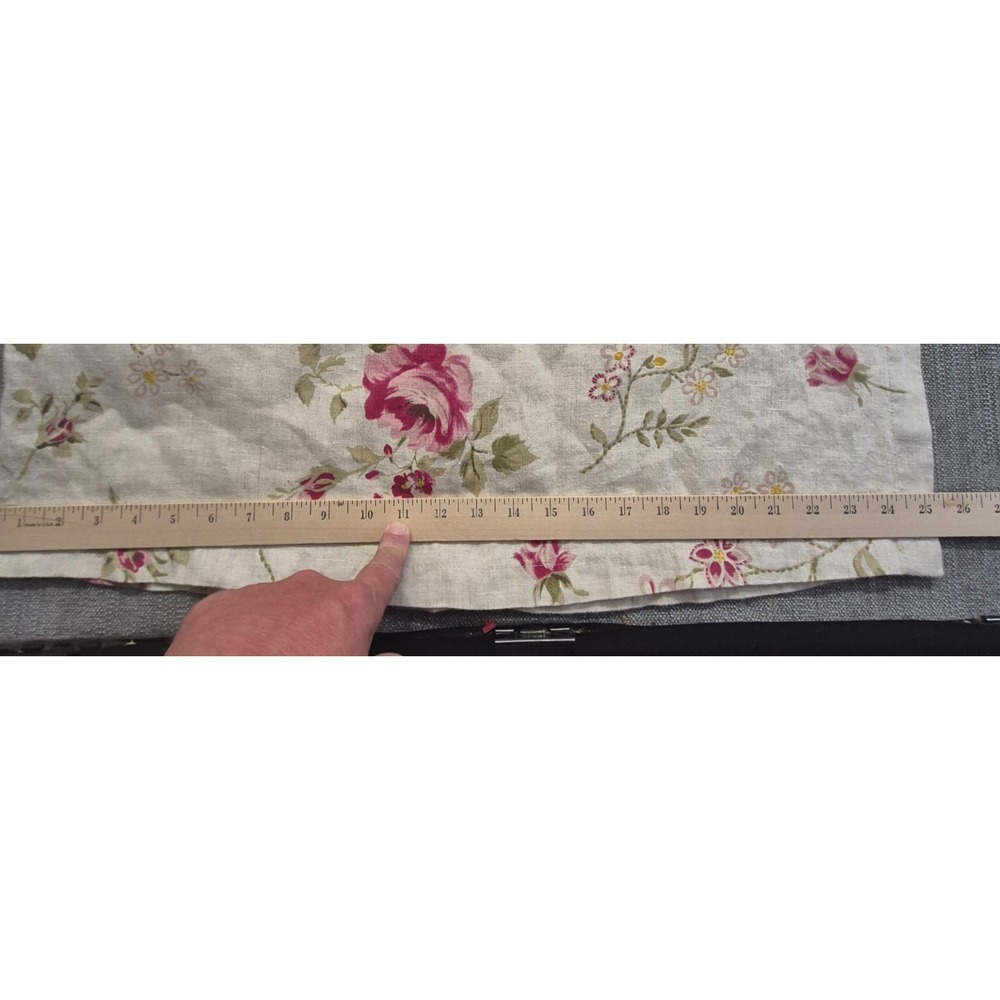 VTG Talbots Petites 12P 100% Linen floral dress cottagecore made USA Pink roses - Picture 3 of 16